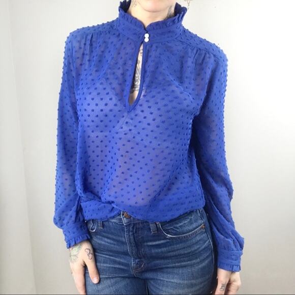 J. Crew Tops - J. Crew Blue Sheer Blouse